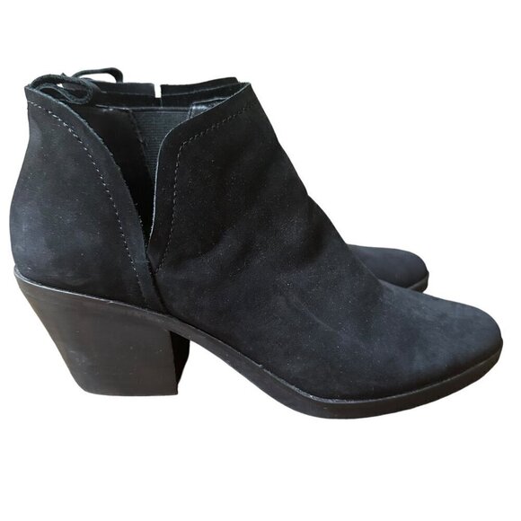 Steve Madden Ankle Booties Black‎ Fresko Suede Boho Western Block Heel Size 6 - Picture 5 of 10